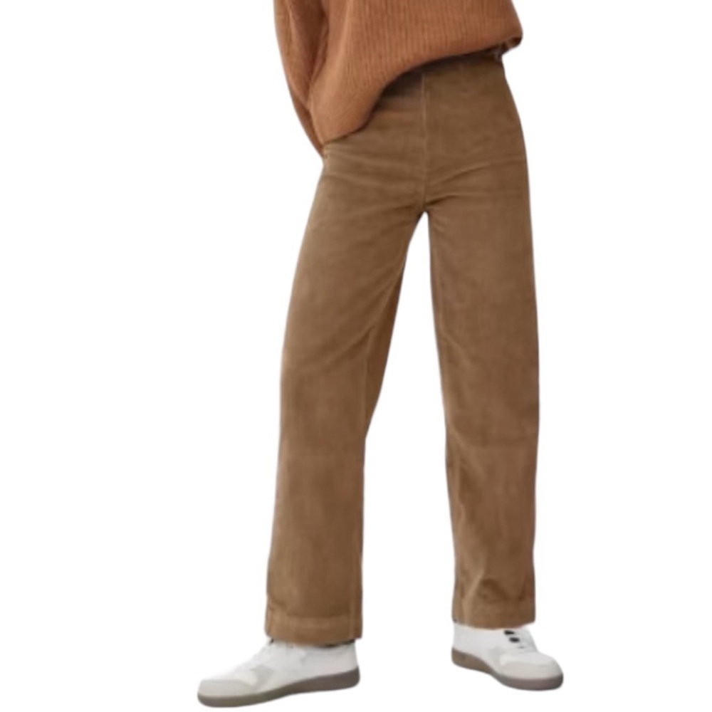 Everlane Golden Brown High Waist Wide Leg Corduroy Pants